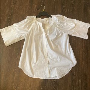A.L.C Chloe Puff Sleeve Top/White/New with tags